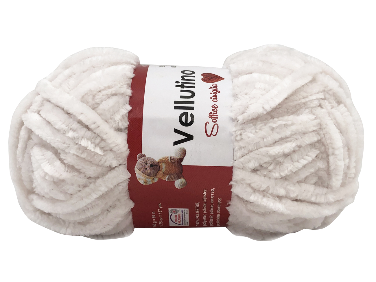 LANA CINIGLIA VELLUTINO 50 gr. -BIANCO