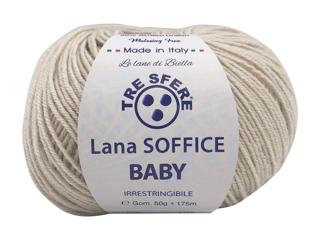 LANA SOFFICE BABY  50%lana  50%acrilico  da 50 grammi - crema