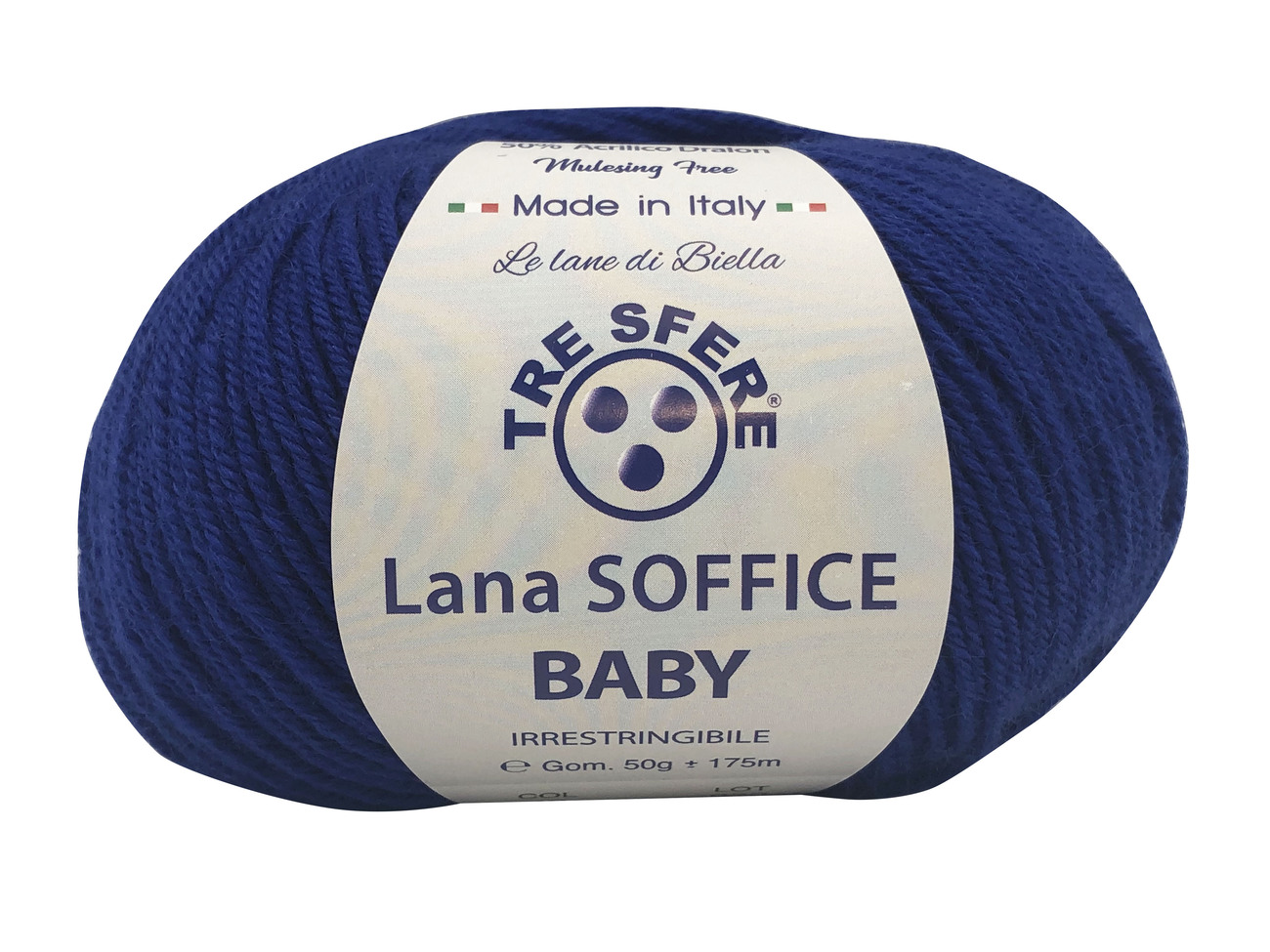 LANA SOFFICE BABY  50%lana  50%acrilico  da 50 grammi - blu elettrico