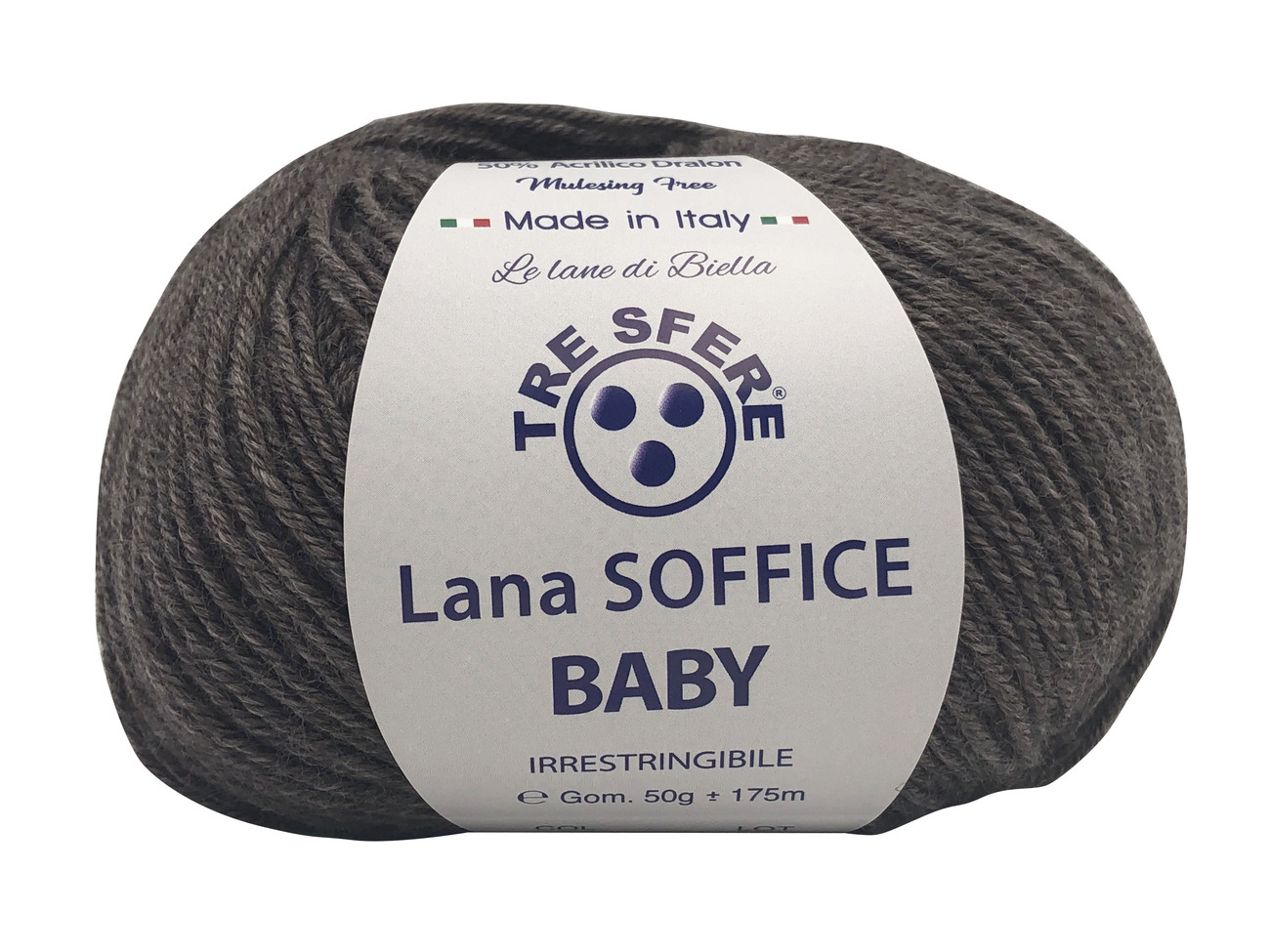 LANA SOFFICE BABY  50%lana  50%acrilico  da 50 grammi - tortora