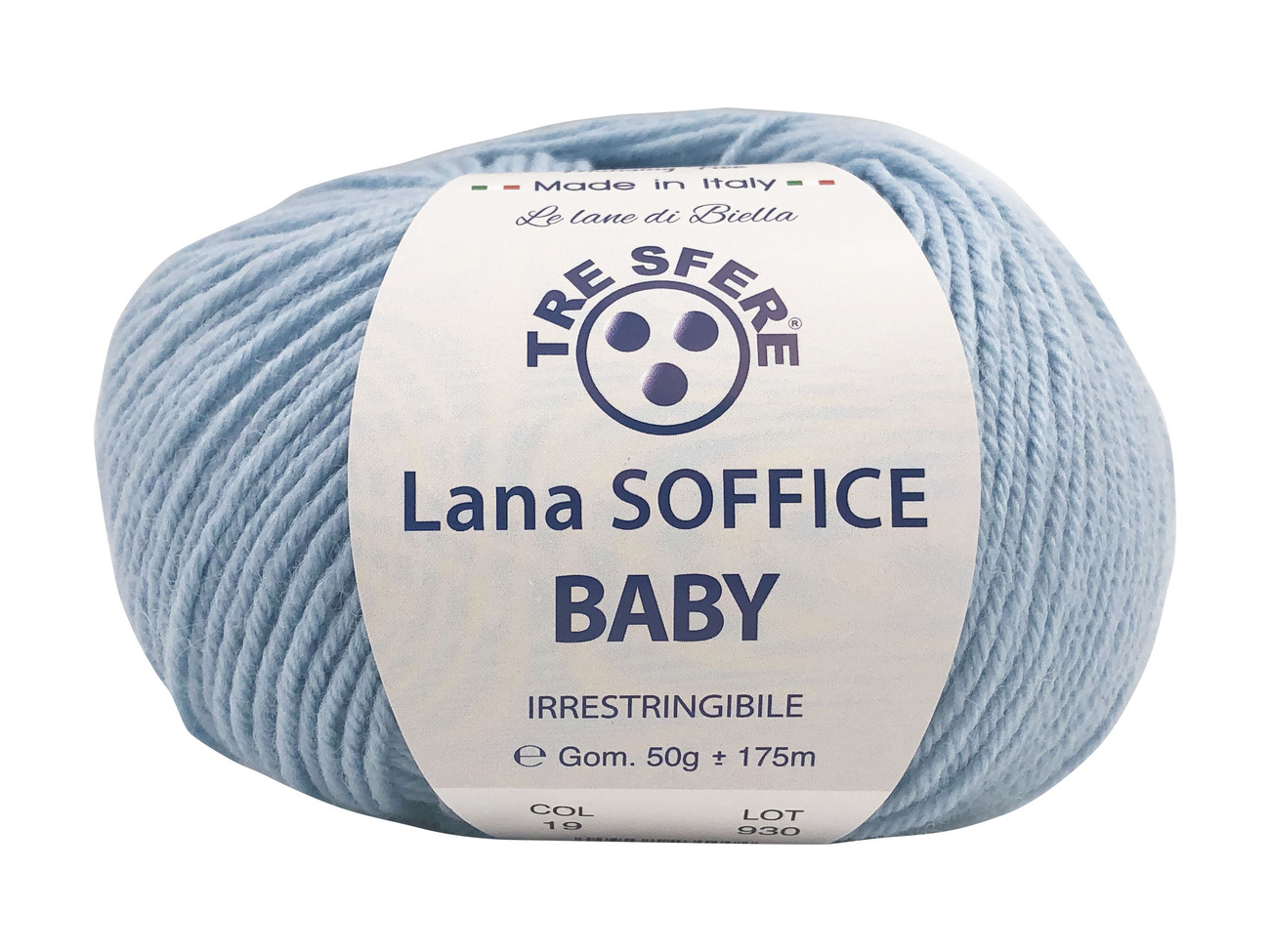 LANA SOFFICE BABY  50%lana  50%acrilico  da 50 grammi - celeste