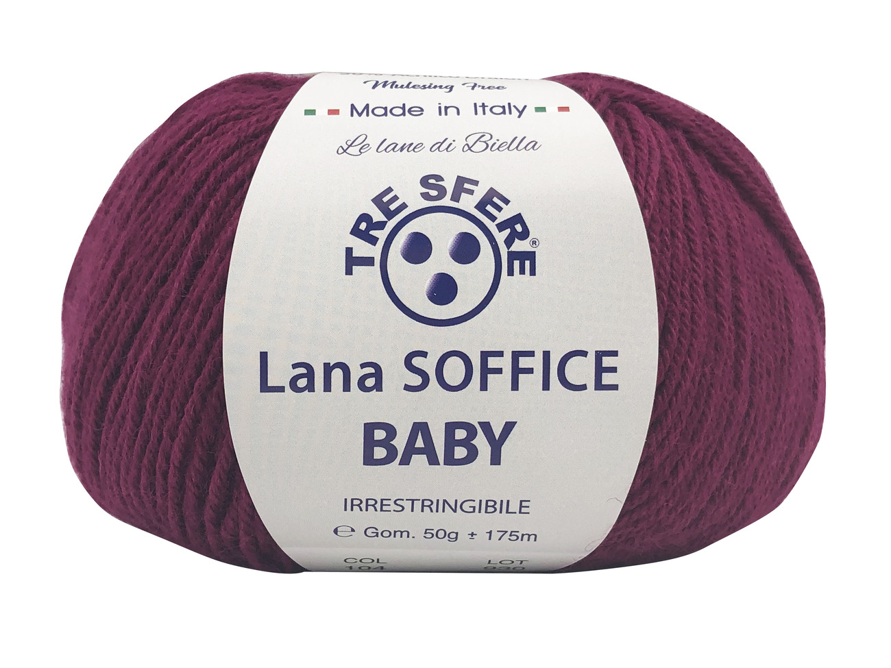 LANA SOFFICE BABY  50%lana  50%acrilico  da 50 grammi - vinaccia