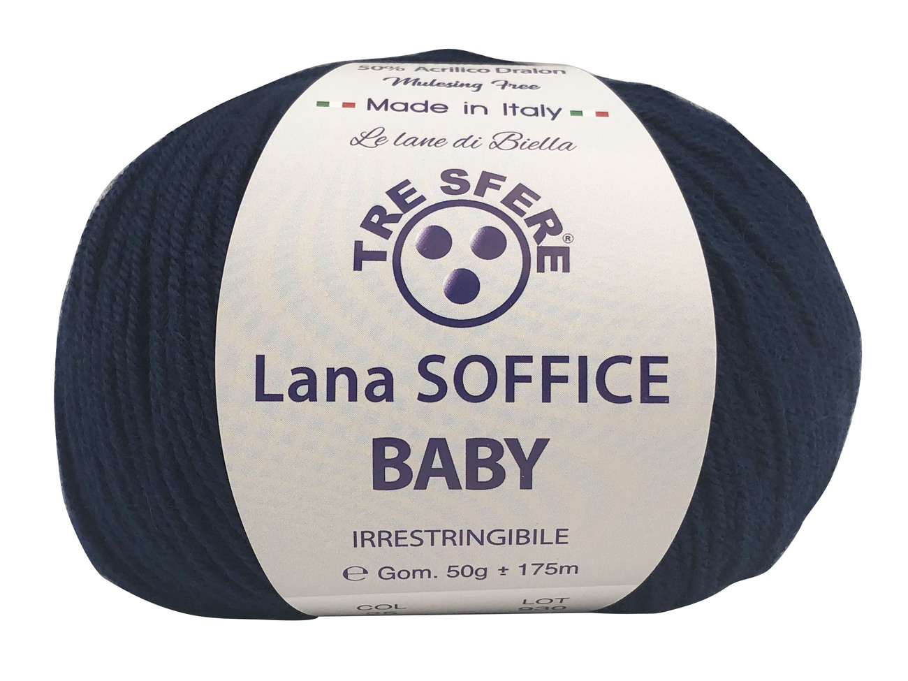 LANA SOFFICE BABY  50%lana  50%acrilico  da 50 grammi - blu