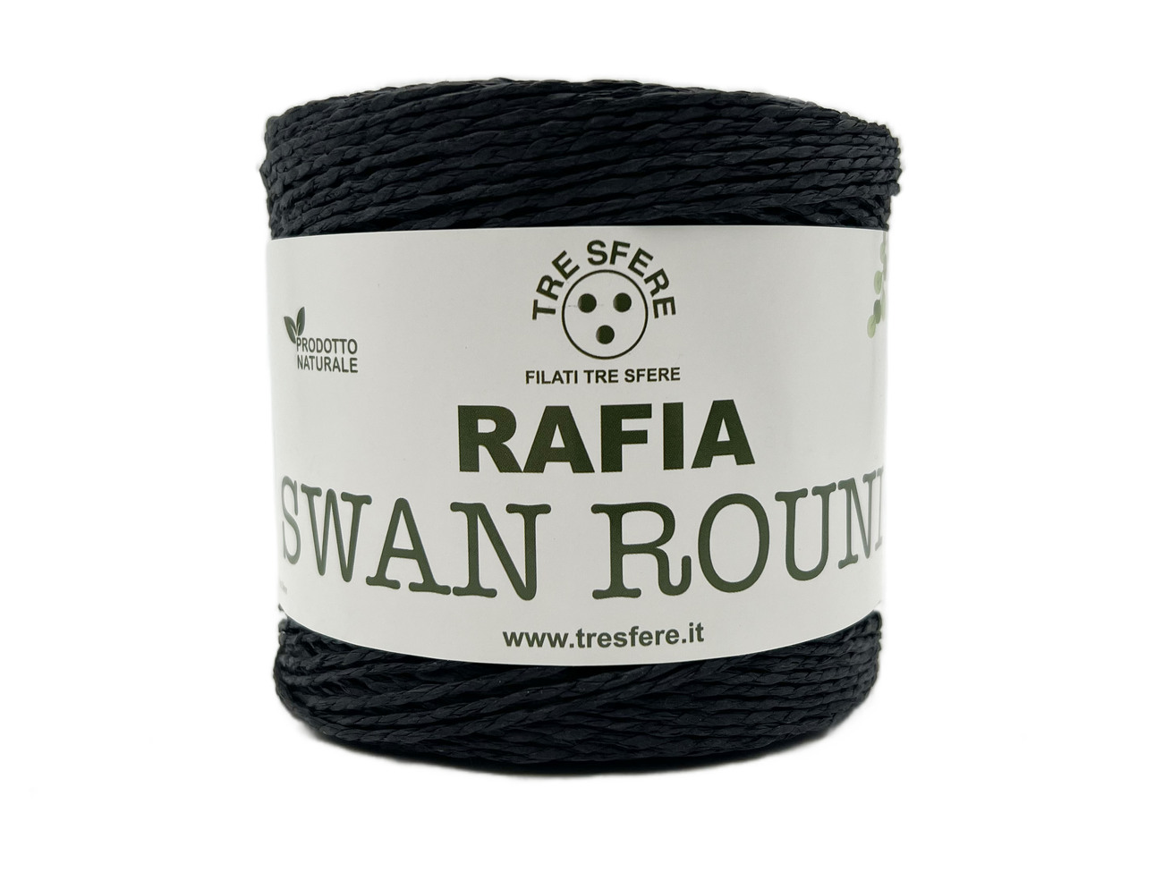 RAFIA SWAN ROUND  150 grammi - NERO  -