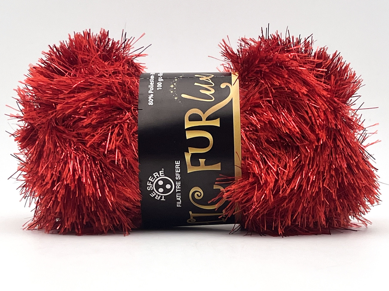 CHIC FUR LUX 80% pl -  20% lame   100 gr. - ROSSO LUX