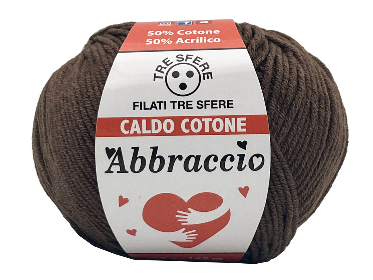 CALDO COTONE ABBRACCIO  50%cotone 50%acrilico  da 50 grammi -MARRONE