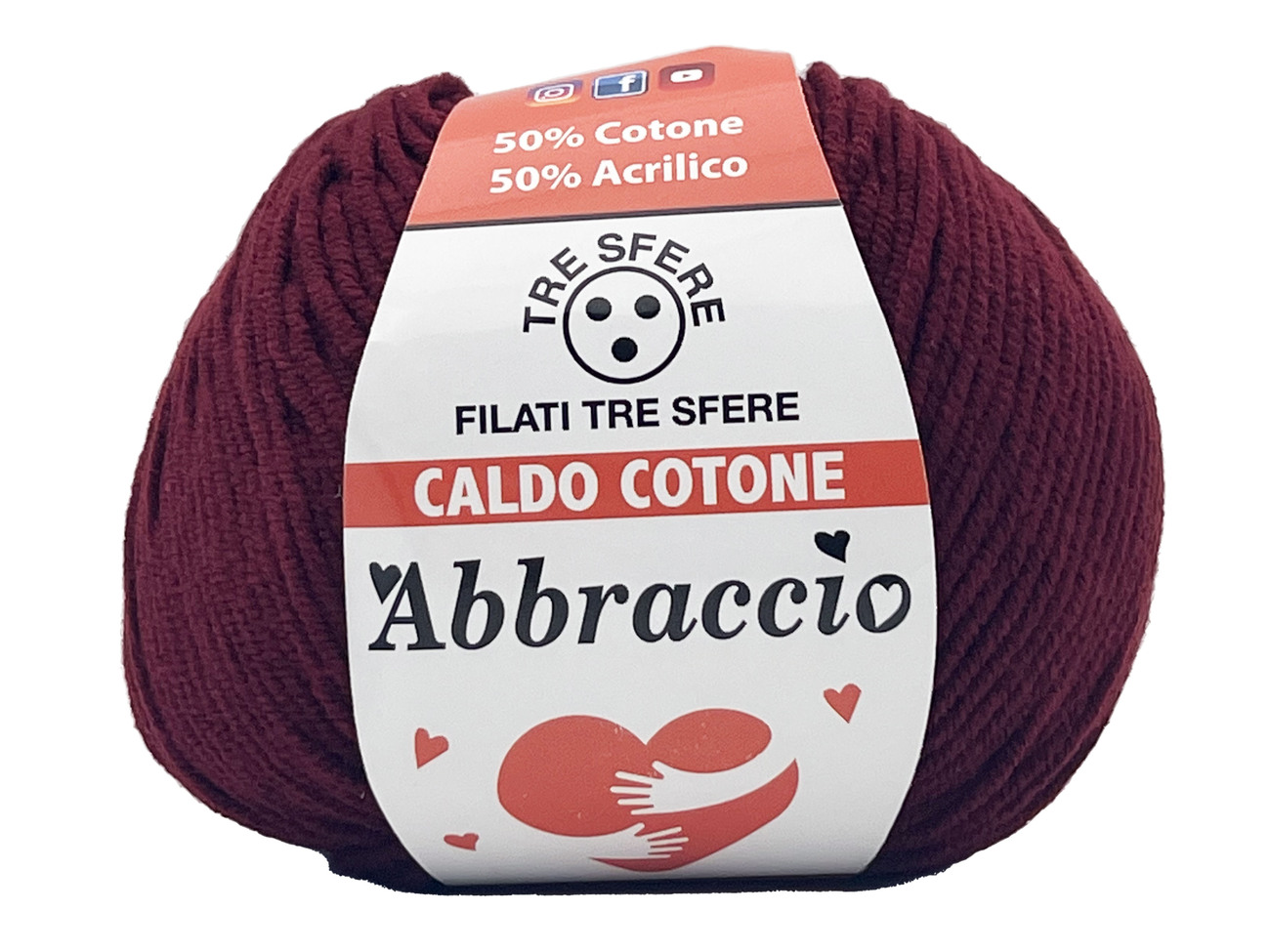 CALDO COTONE ABBRACCIO  50%cotone 50%acrilico  da 50 grammi - BORDEAUX