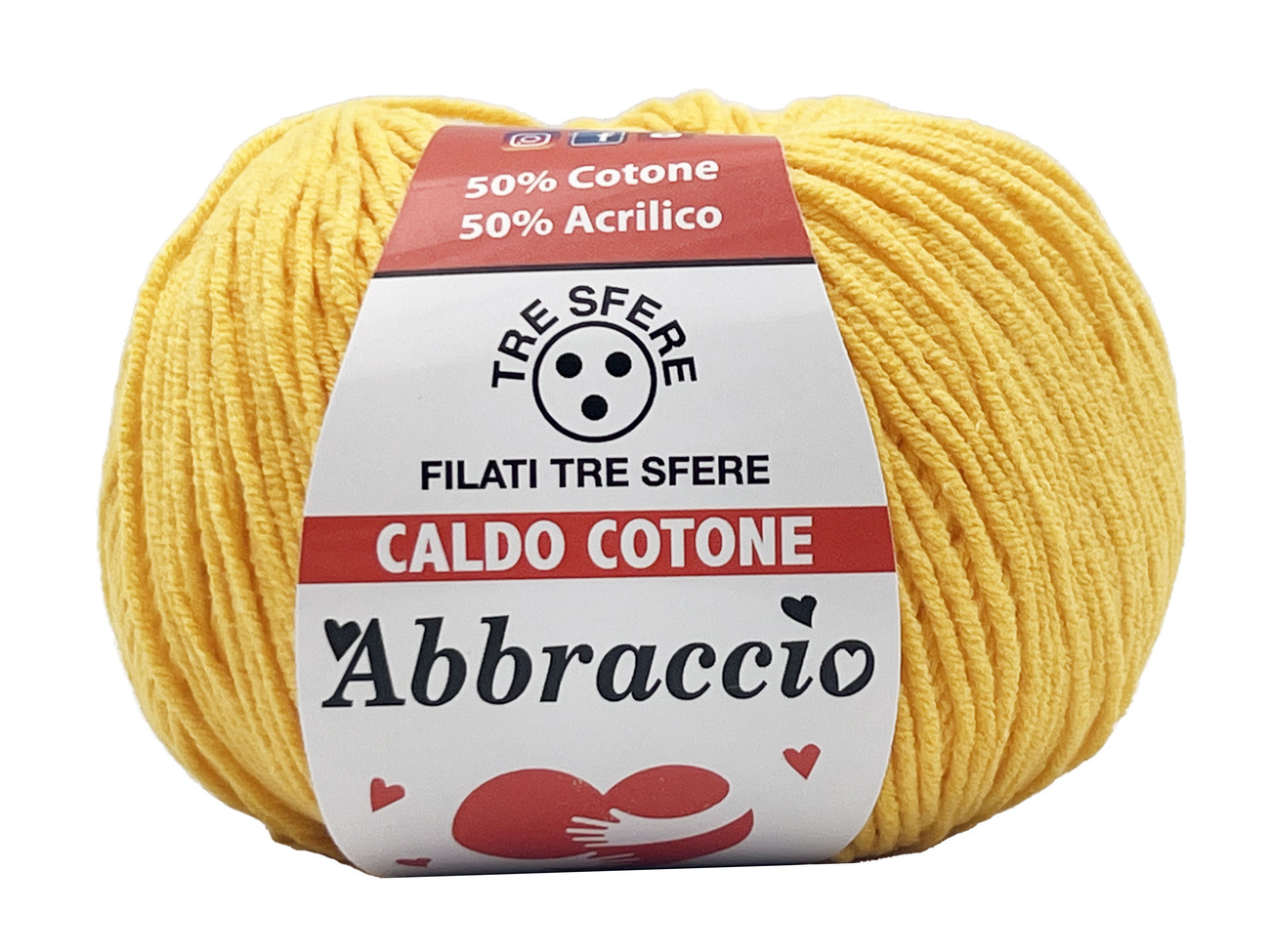 CALDO COTONE ABBRACCIO  50%cotone 50%acrilico  da 50 grammi - GIALLO