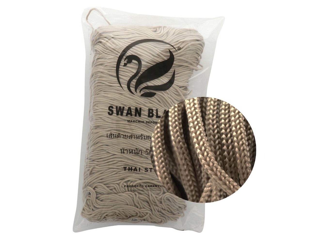 Cordino Thai Swan Black Glitter 500 grammi Tre Sfere Colore Bianco-Argento  020