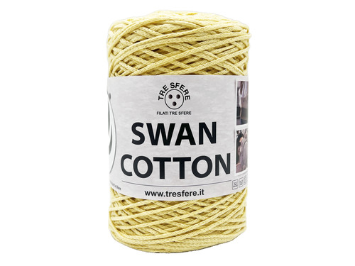 Cordino SWAN COTTON (7010 – Giallo Chiaro) , filato per borse, cappelli,  cestini, sottopiatti, pochette composizione 70% cotone riciclato 30%