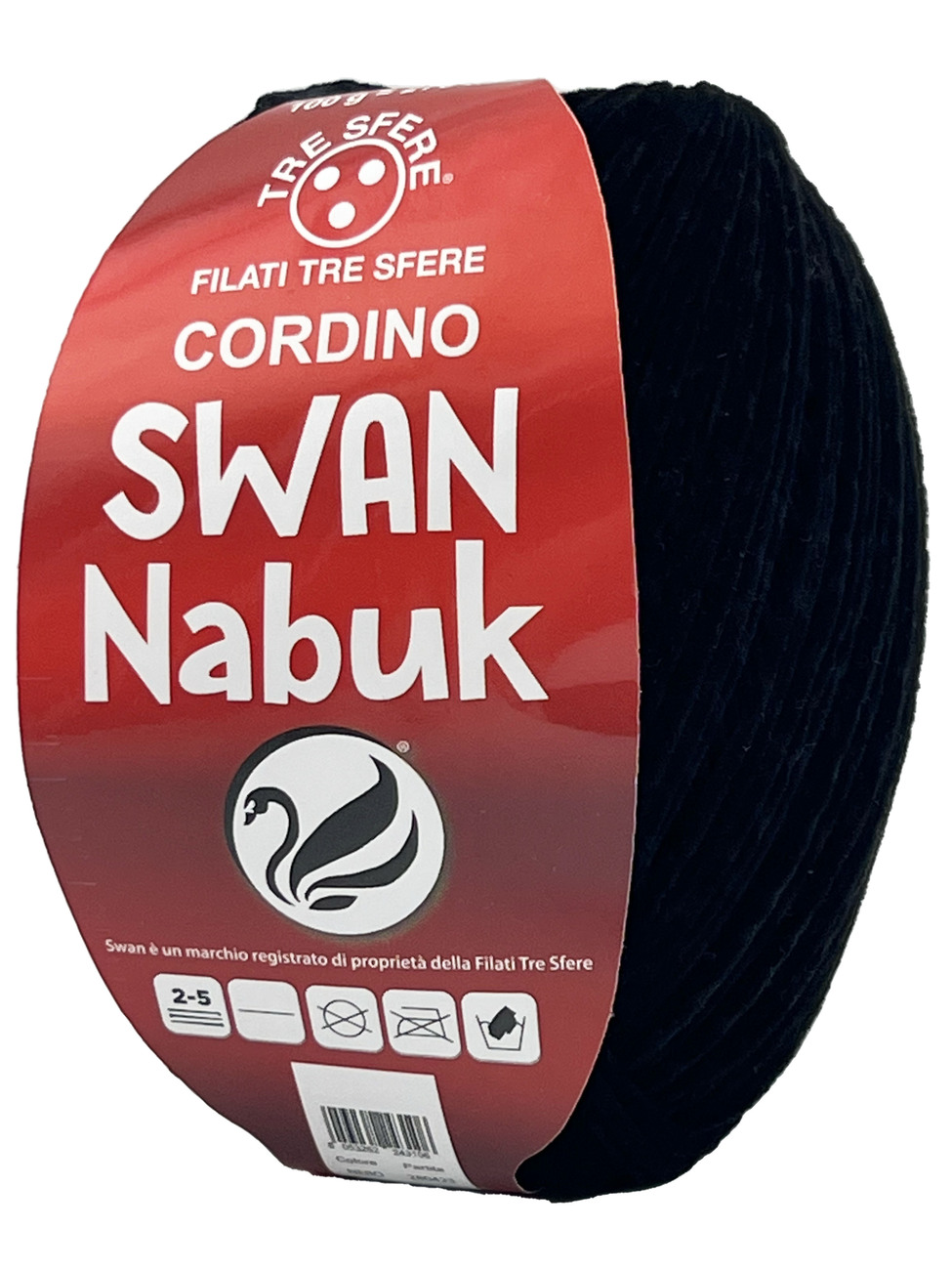 Merceria vendita FILATI PER BORSE E ACCESSORI CORDINO SWAN NABUK 100 GRAMMI  NERO