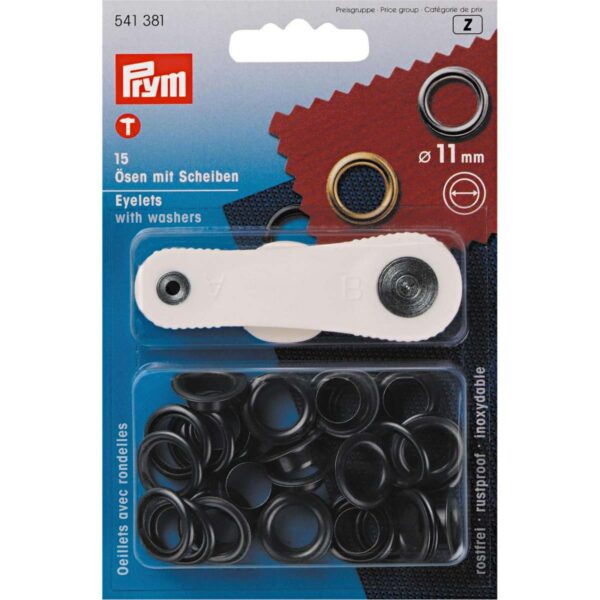 ANELLI a PRESSIONE PRYM 11 mm NERO