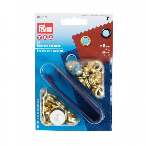 ANELLI a PRESSIONE PRYM 8 mm ORO