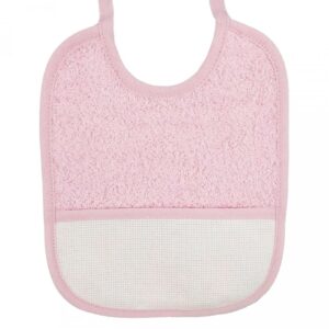 BAVAGLINO con ricamo in Spugna ROSA