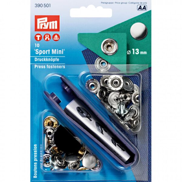 BOTTONI A PRESSIONE "Sport mini" ARGENTO 13 mm