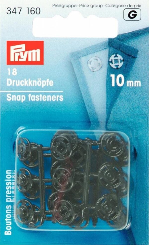 BOTTONI AUTOMATICI in plastica 10 mm NERO