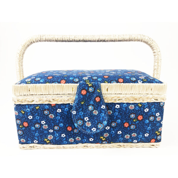 CESTO PORTA LAVORO - fiori blu -