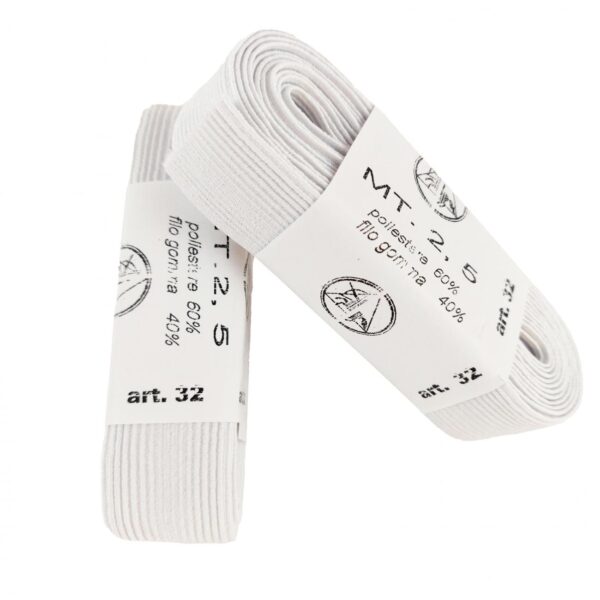 ELASTICO MAZZETTE Alto 2.5 cm da 2.5 metri - Art 32 - - immagine 3