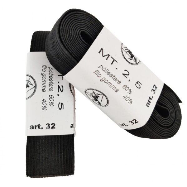 ELASTICO MAZZETTE Alto 2.5 cm da 2.5 metri - Art 32 - - immagine 2