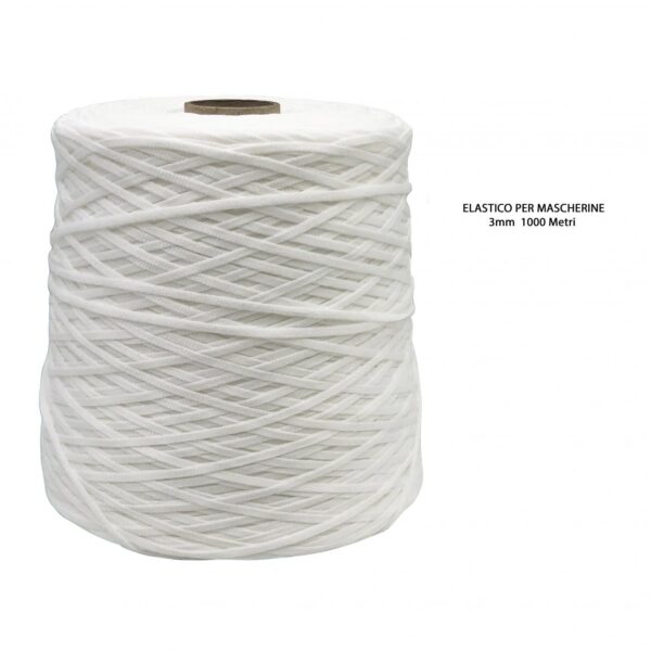 ELASTICO PER MASCHERINE 3mm BIANCO 1000 mt