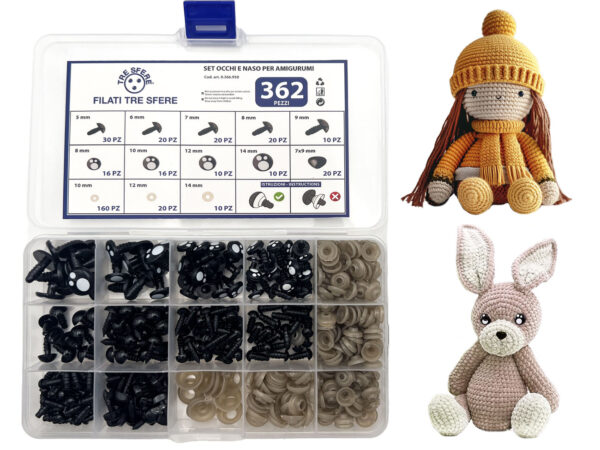 KIT OCCHI E NASO PER AMIGURUMI conf. da 362 pz