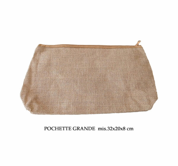 Pochette in juta con zip - Piccola e Grande - - immagine 6