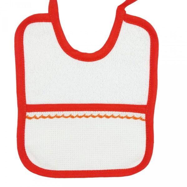 BAVAGLINO rettangolare con pizzetto - ROSSO -