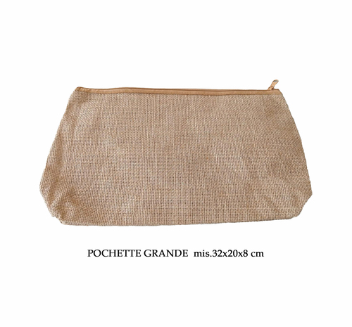 Pochette juta grande 32x20x8 cm