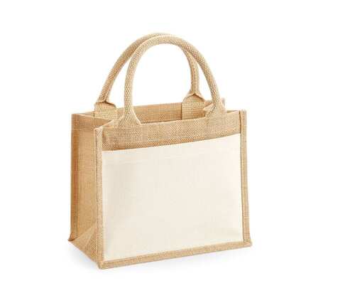 Borsa juta media 30x30x19cm con TASCA FRONTALE