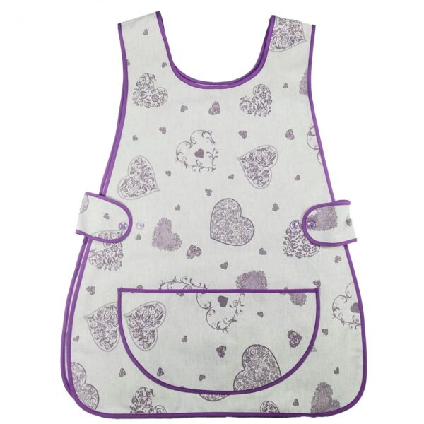 GREMBIULE CASACCA con disegni - cuori lilla -