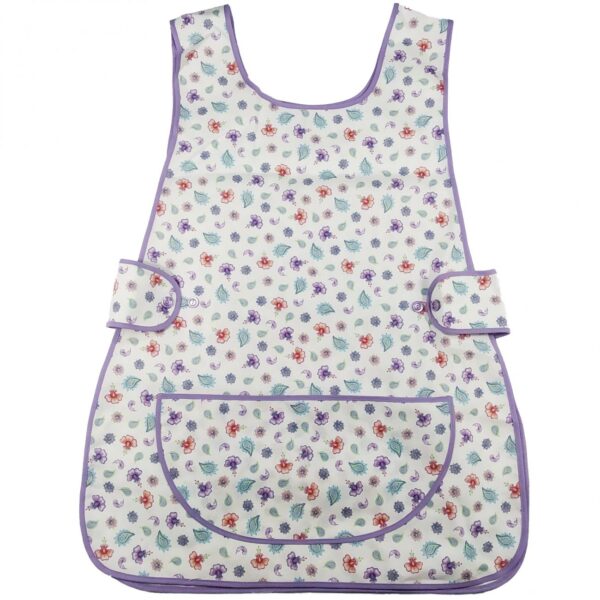 GREMBIULE CASACCA con disegni - fiori lilla -